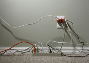 It can be dangerous to overuse power strips and extension cords