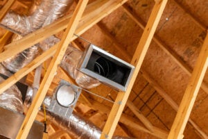 Image shows new ductwork installed to add equity to a home