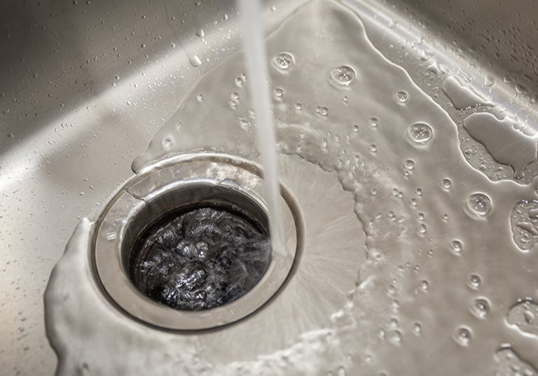 water running into drain
